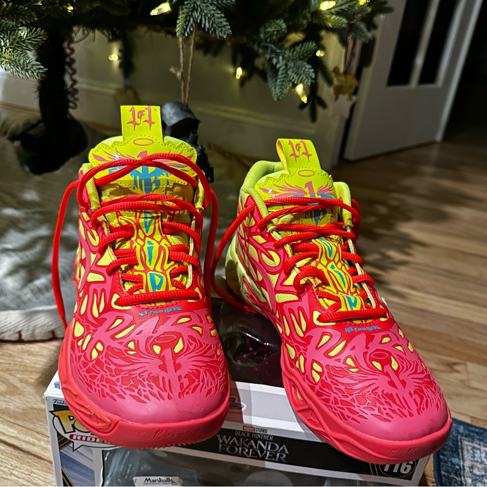 Puma Red and Yellow Kids Sneakers